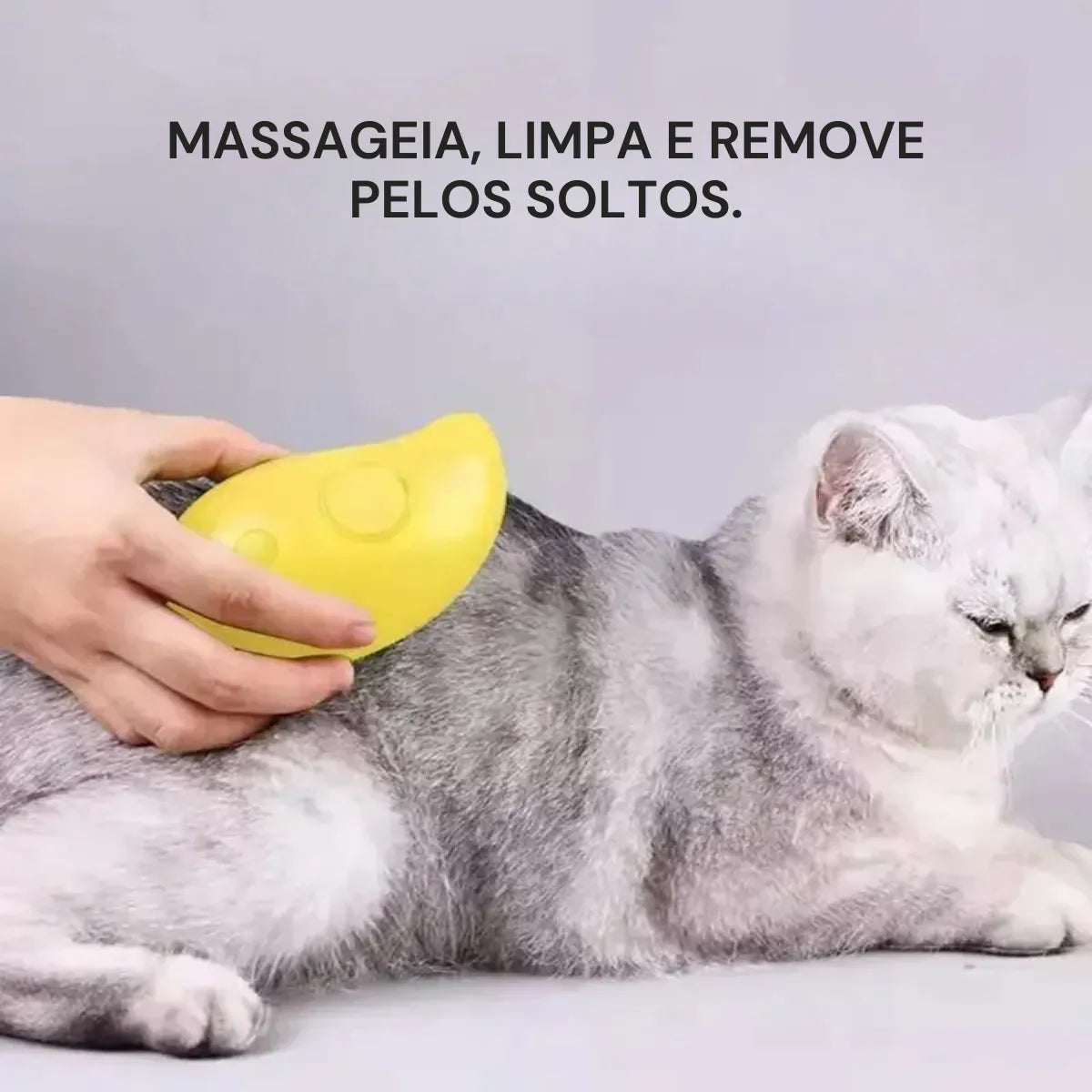 Escova VaporCare™ – Remove Pelos e Relaxa o Seu Pet com Vapor Suave