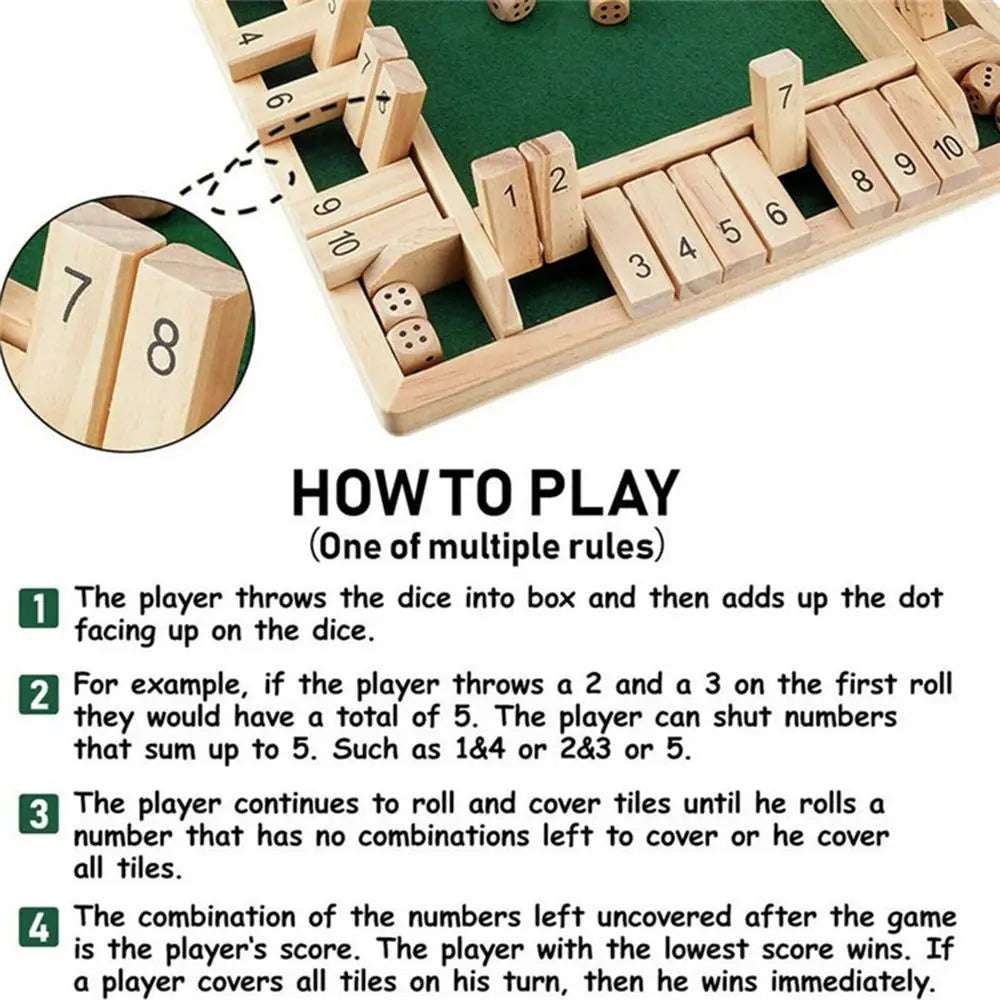 Jogo de Tabuleiro Shut The Box - Essential