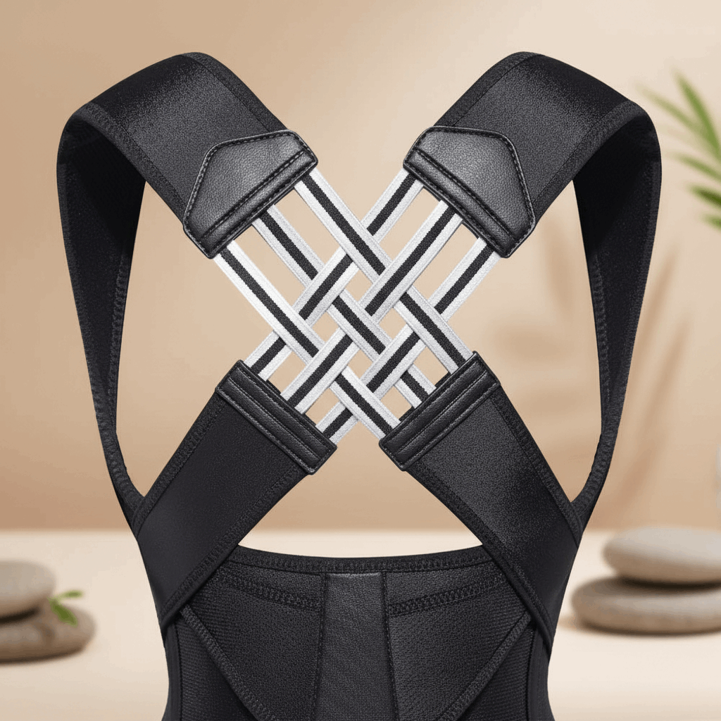 Detalhe tiras ajustáveis e materiais respiráveis