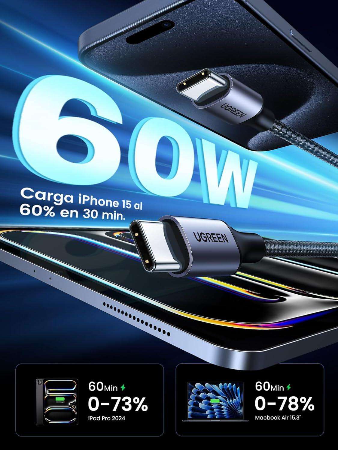 Cable USB C a USB C 60W - Essential