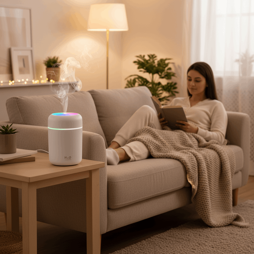 RoseMist na sala criando ambiente acolhedor