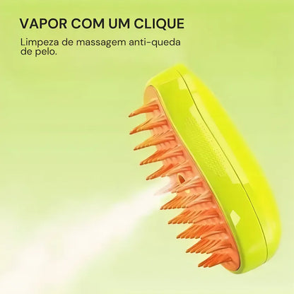 Escova VaporCare™ – Remove Pelos e Relaxa o Seu Pet com Vapor Suave