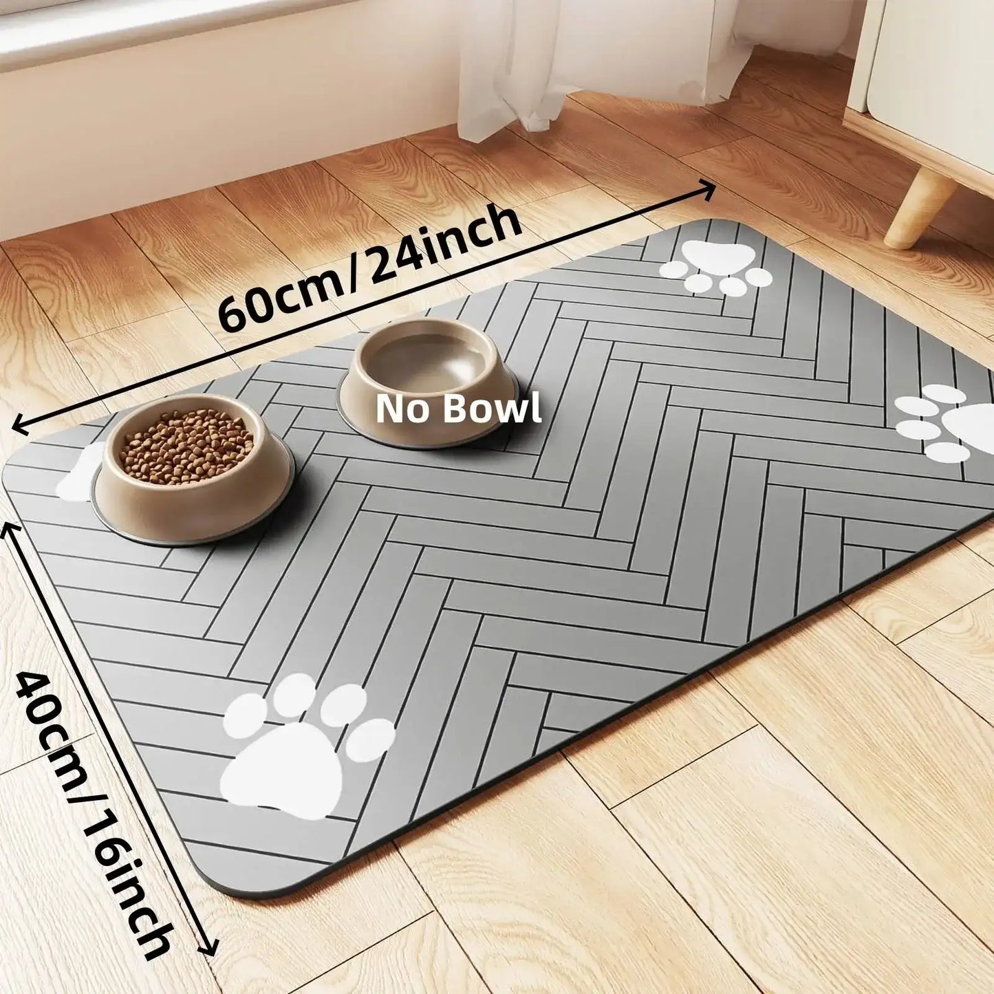 PawDry Mat™ – An absorbent mat that keeps your pet’s feeding area clean and dry