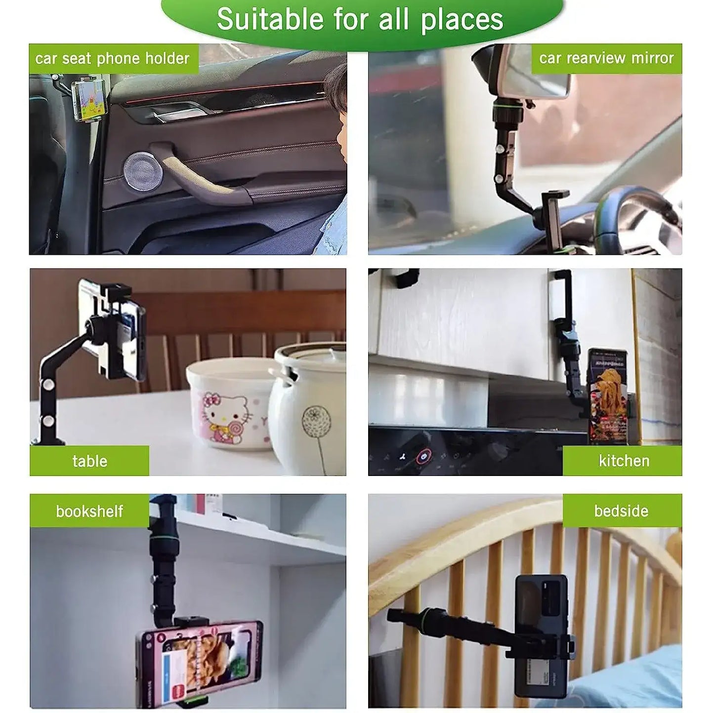 MirrorMount™ – A smart mount that attaches to the rearview mirror for the perfect phone view.