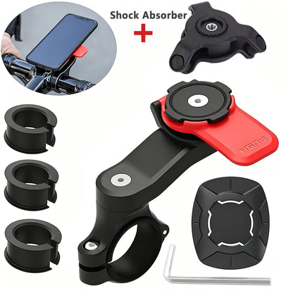 Bike Phone Holder, Motorcycle Mount - Motorcycle Phone Holder, Handlebar Cell Phone Clamp, E-Bike Scooter Phone Clip