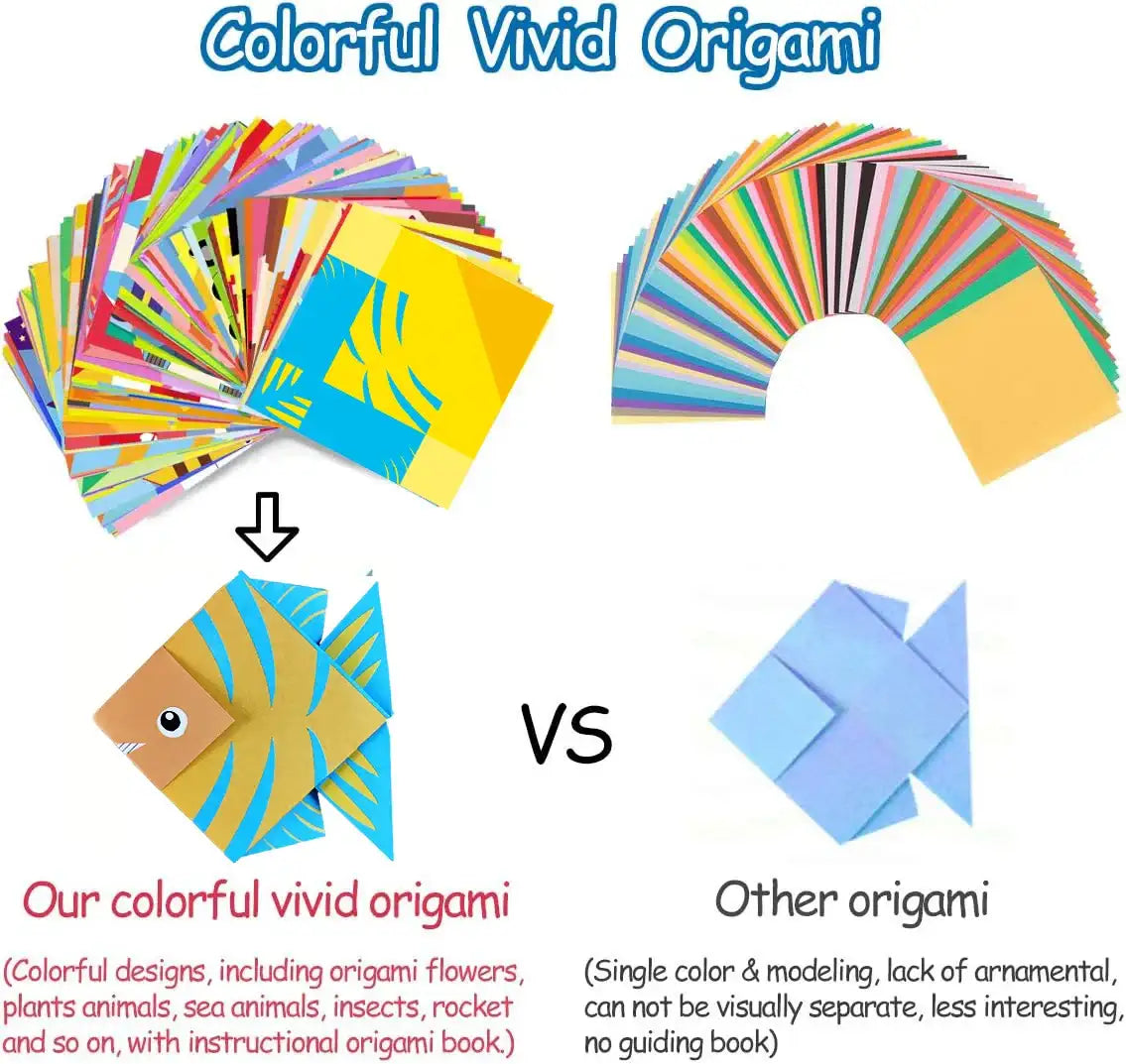 Origami Kit 30/96 Sheets Origami Paper Craft Guiding Book DIY Art Craft Projects Supplies for Beginners Children Kids Boys Girls