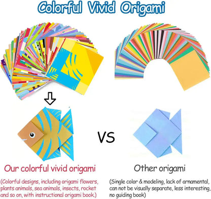Origami Kit 30/96 Sheets Origami Paper Craft Guiding Book DIY Art Craft Projects Supplies for Beginners Children Kids Boys Girls