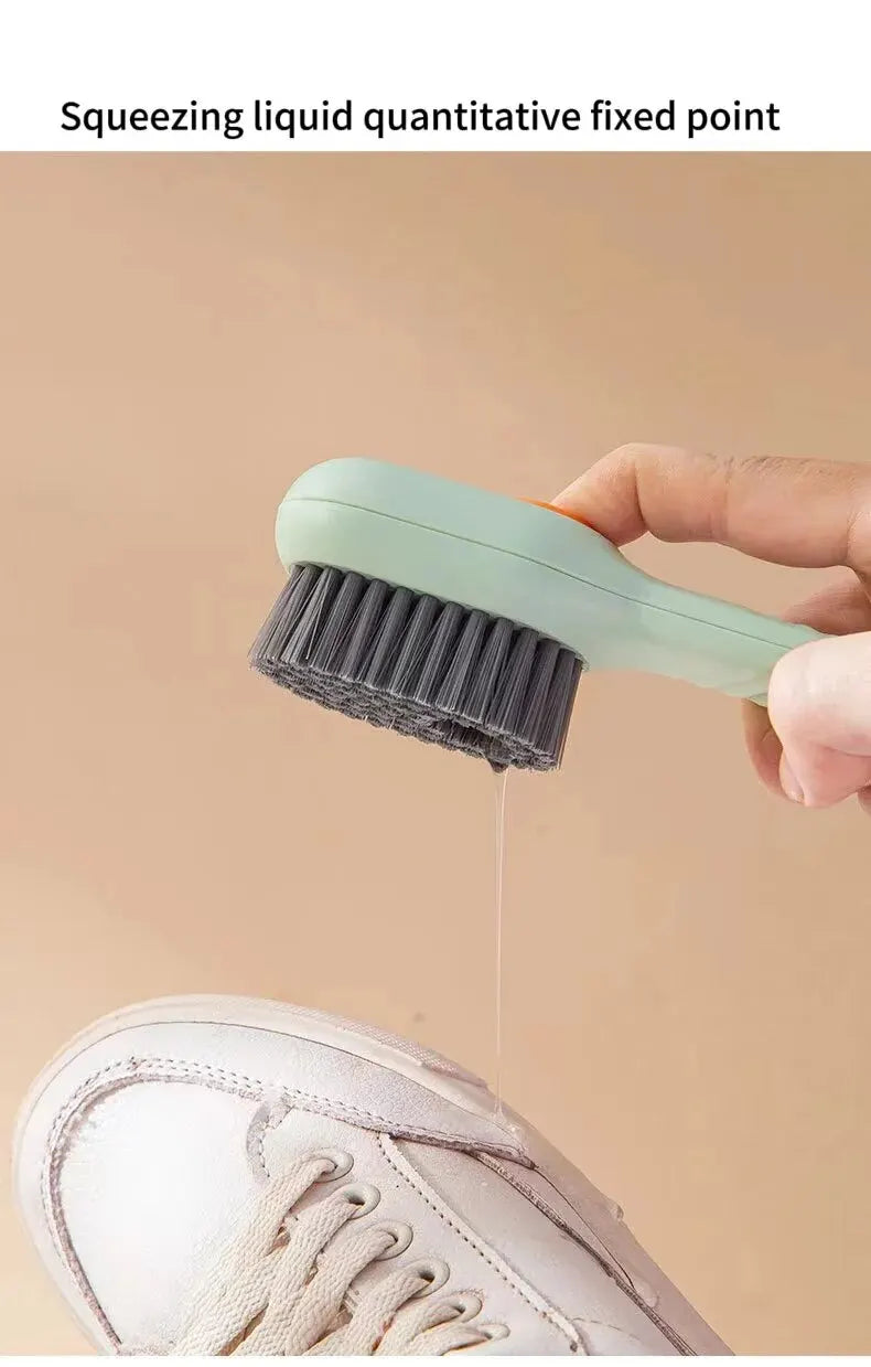 ShoeScrub™ – A brush with a built-in dispenser that removes dirt from shoes with ease