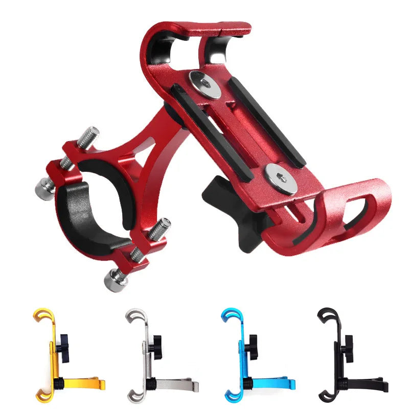 Motorcycle Bicycle Phone Holder Aluminum Alloy 360 Rotate Anti-slip Bracket Support GPS Clip Bike Phone Stand for iPhone Xiaomi