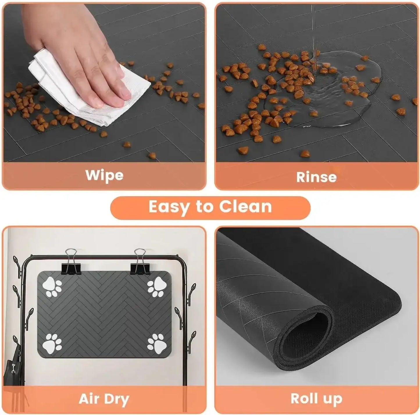 PawDry Mat™ – An absorbent mat that keeps your pet’s feeding area clean and dry