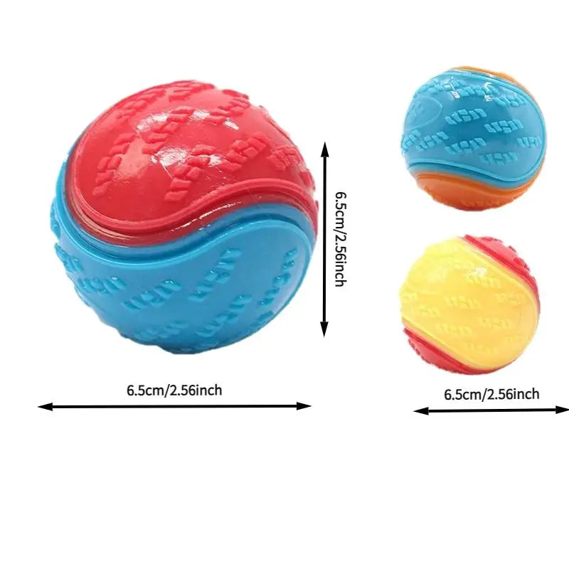 Dog Chew Ball Toy Drinding Teeth Bite-resistant Silicone Ball Puppy Toy Squeaky Teeth Cleaning Training Dog Toy Supplies