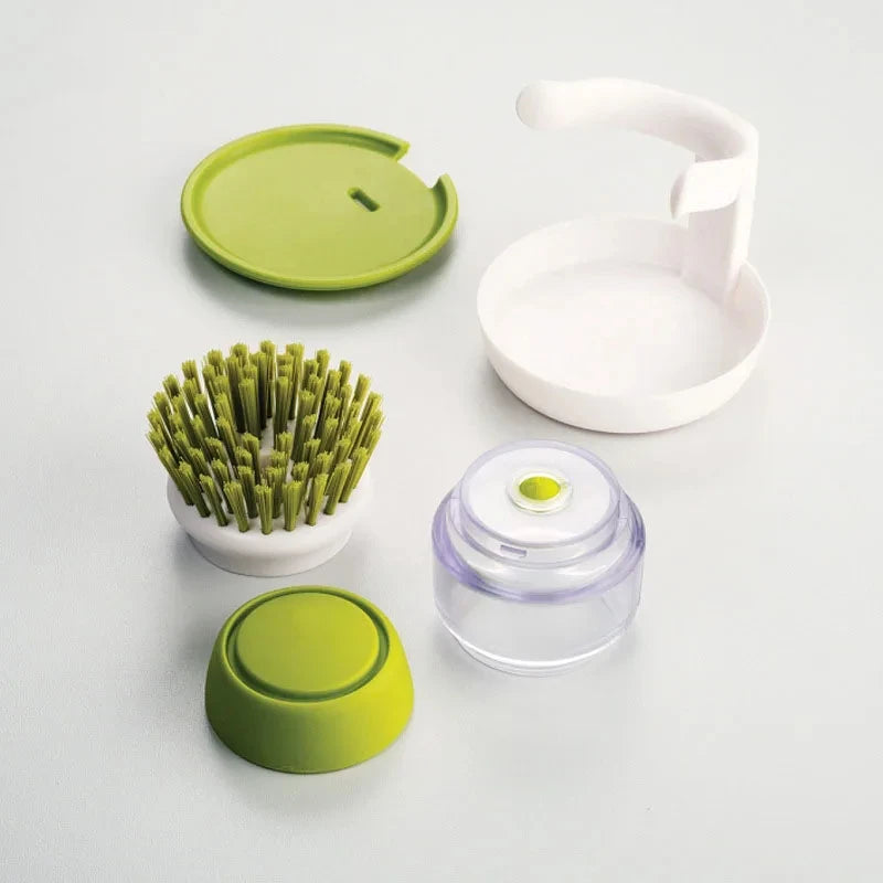 SoapScrub™ – A brush with a built-in dispenser that makes cleaning easy in one press