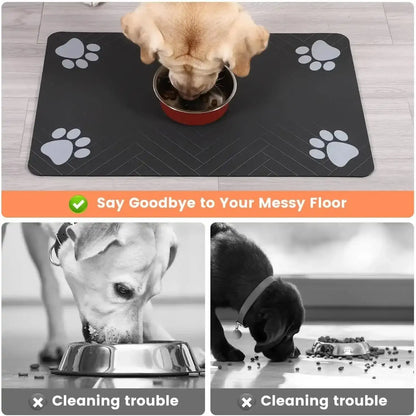 PawDry Mat™ – An absorbent mat that keeps your pet’s feeding area clean and dry