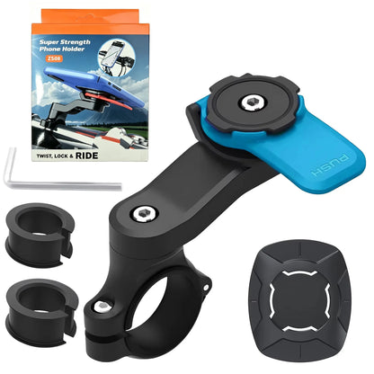 Bike Phone Holder, Motorcycle Mount - Motorcycle Phone Holder, Handlebar Cell Phone Clamp, E-Bike Scooter Phone Clip