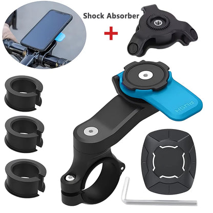 Bike Phone Holder, Motorcycle Mount - Motorcycle Phone Holder, Handlebar Cell Phone Clamp, E-Bike Scooter Phone Clip