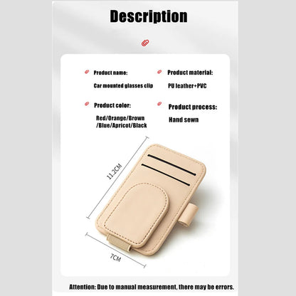 JFBONIN Leather Car Glasses Clip Multifunctional Sunshade Storage for Interior Car Sunglasses Organizer Creative