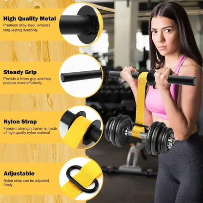 Forearm Strength Trainer Wrist Roller with Thickened Non-Slip Handle Adjustable Belt Home Workout Fitness Equipment Durable