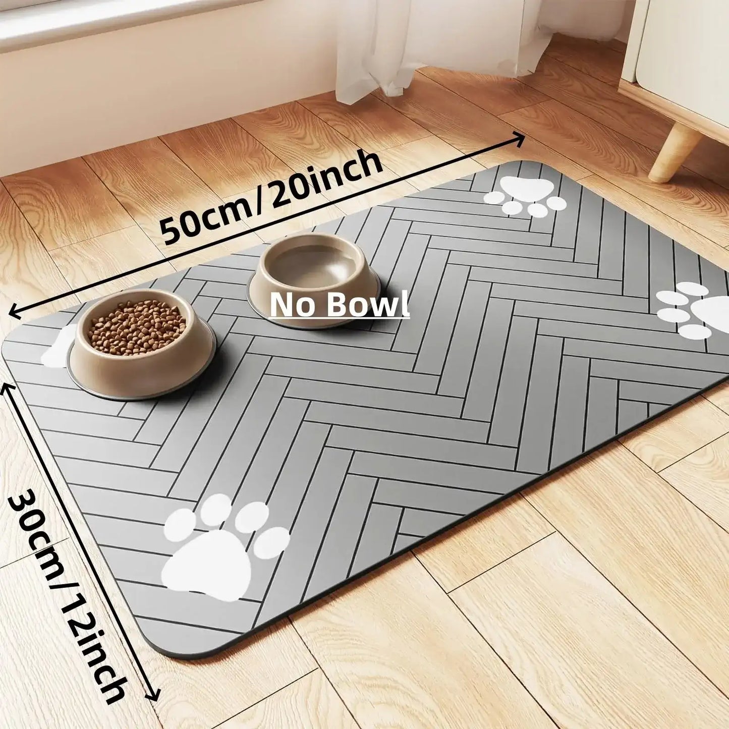 PawDry Mat™ – An absorbent mat that keeps your pet’s feeding area clean and dry