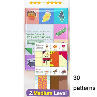 Origami Kit 30/96 Sheets Origami Paper Craft Guiding Book DIY Art Craft Projects Supplies for Beginners Children Kids Boys Girls