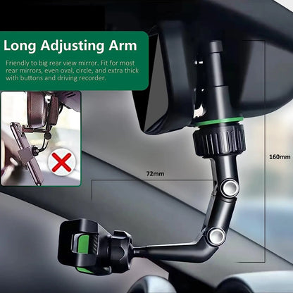 MirrorMount™ – A smart mount that attaches to the rearview mirror for the perfect phone view.