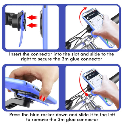 Bike Phone Holder, Motorcycle Mount - Motorcycle Phone Holder, Handlebar Cell Phone Clamp, E-Bike Scooter Phone Clip