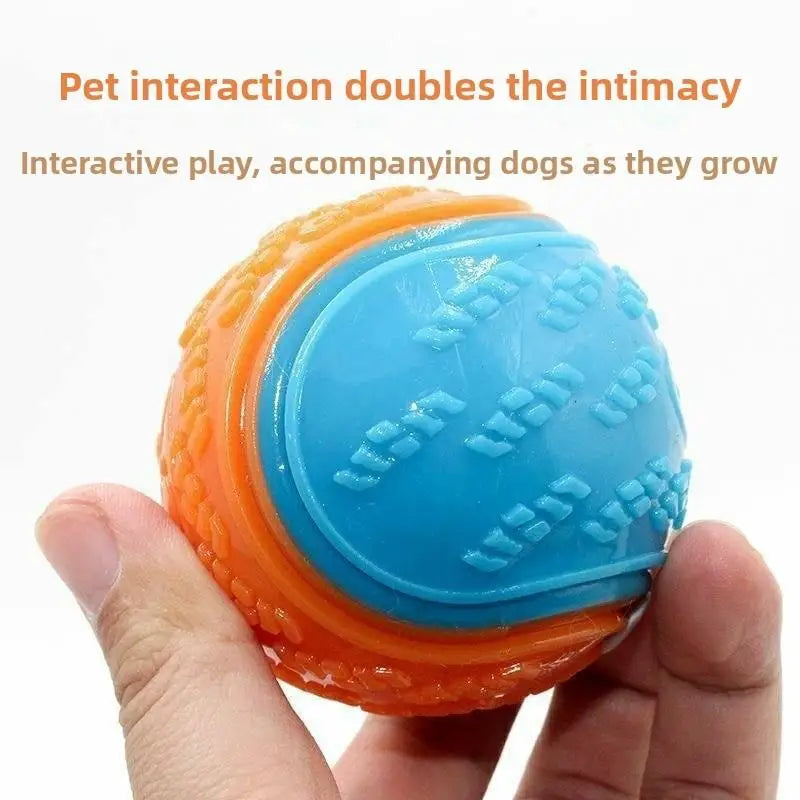 Dog Chew Ball Toy Drinding Teeth Bite-resistant Silicone Ball Puppy Toy Squeaky Teeth Cleaning Training Dog Toy Supplies