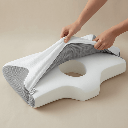 Capa da almofada a ser removida para lavar