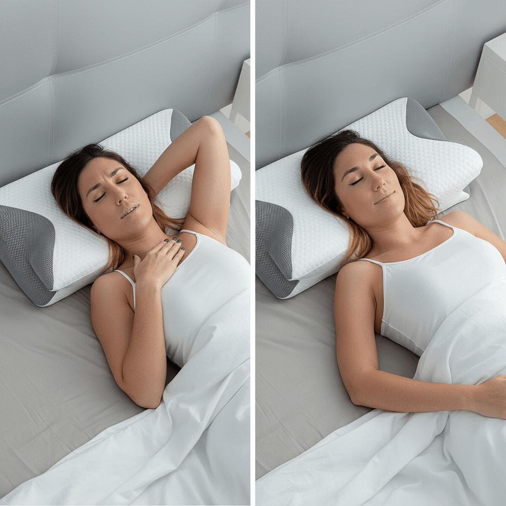 Comparação dor no pescoço vs conforto sem texto