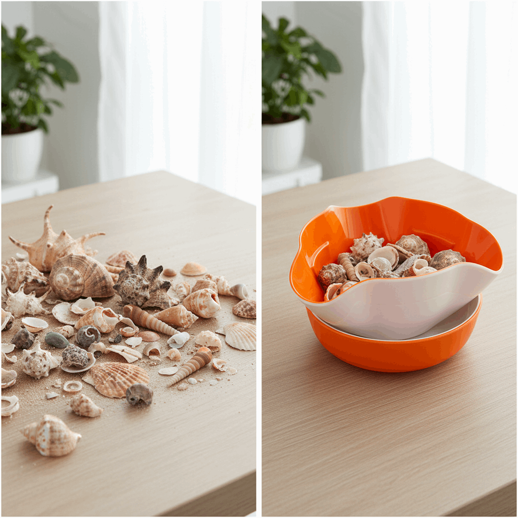 Comparação mesa suja vs limpa sem texto