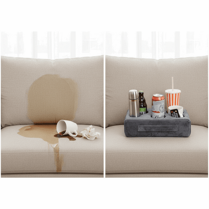 Comparação visual sofá manchado vs protegido sem legendas