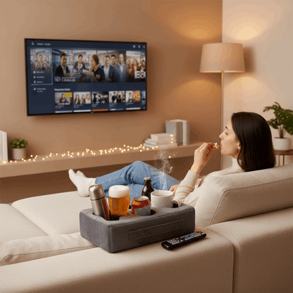 CozyHold enquanto vê TV relaxado