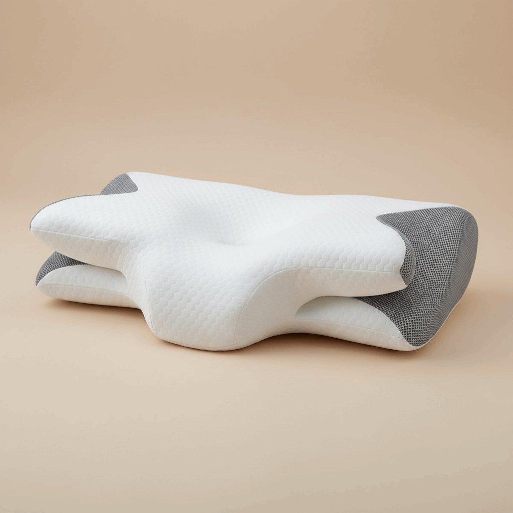 Detalhe contorno ergonómico e espuma viscoelástica