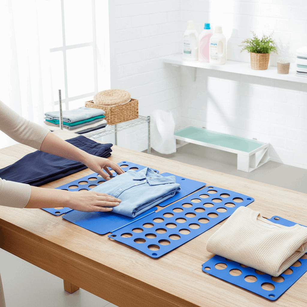 Dobrador a dobrar camisas, calças, camisolas