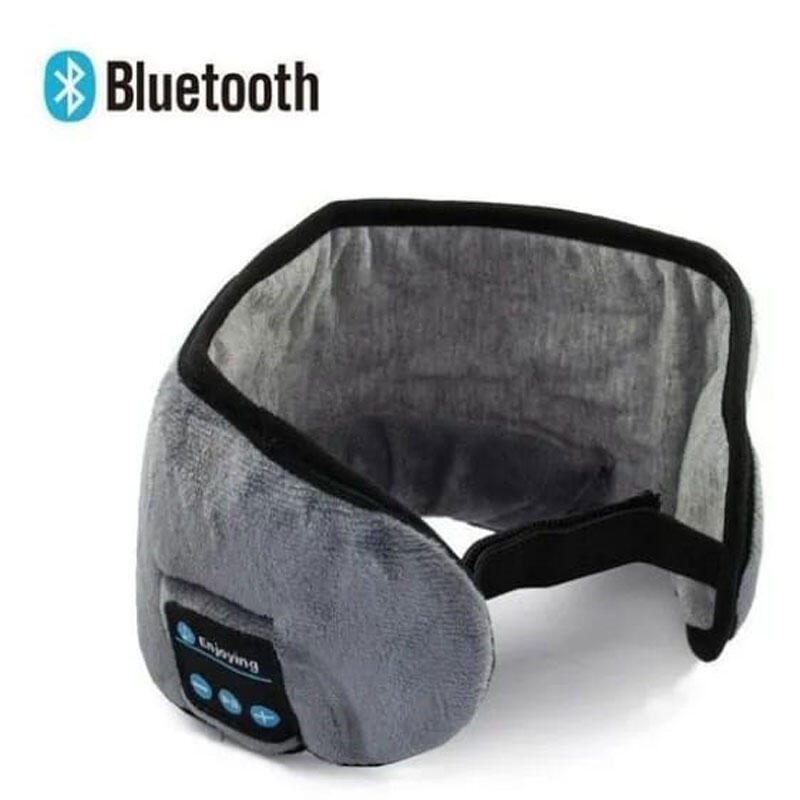 Gray Bluetooth wireless heated neck wrap with control buttons for relaxation and pain relief